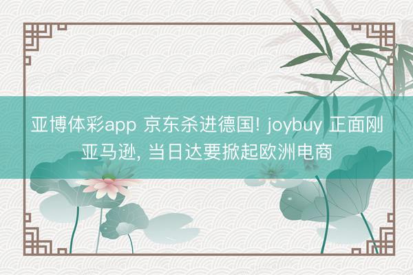 亚博体彩app 京东杀进德国! joybuy 正面刚亚马逊, 当日达要掀起欧洲电商