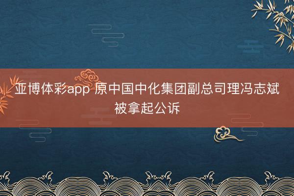 亚博体彩app 原中国中化集团副总司理冯志斌被拿起公诉
