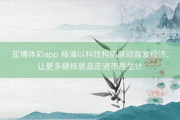 亚博体彩app 杨浦以科技构陷联动首发经济，让更多硬核居品走进市民生计